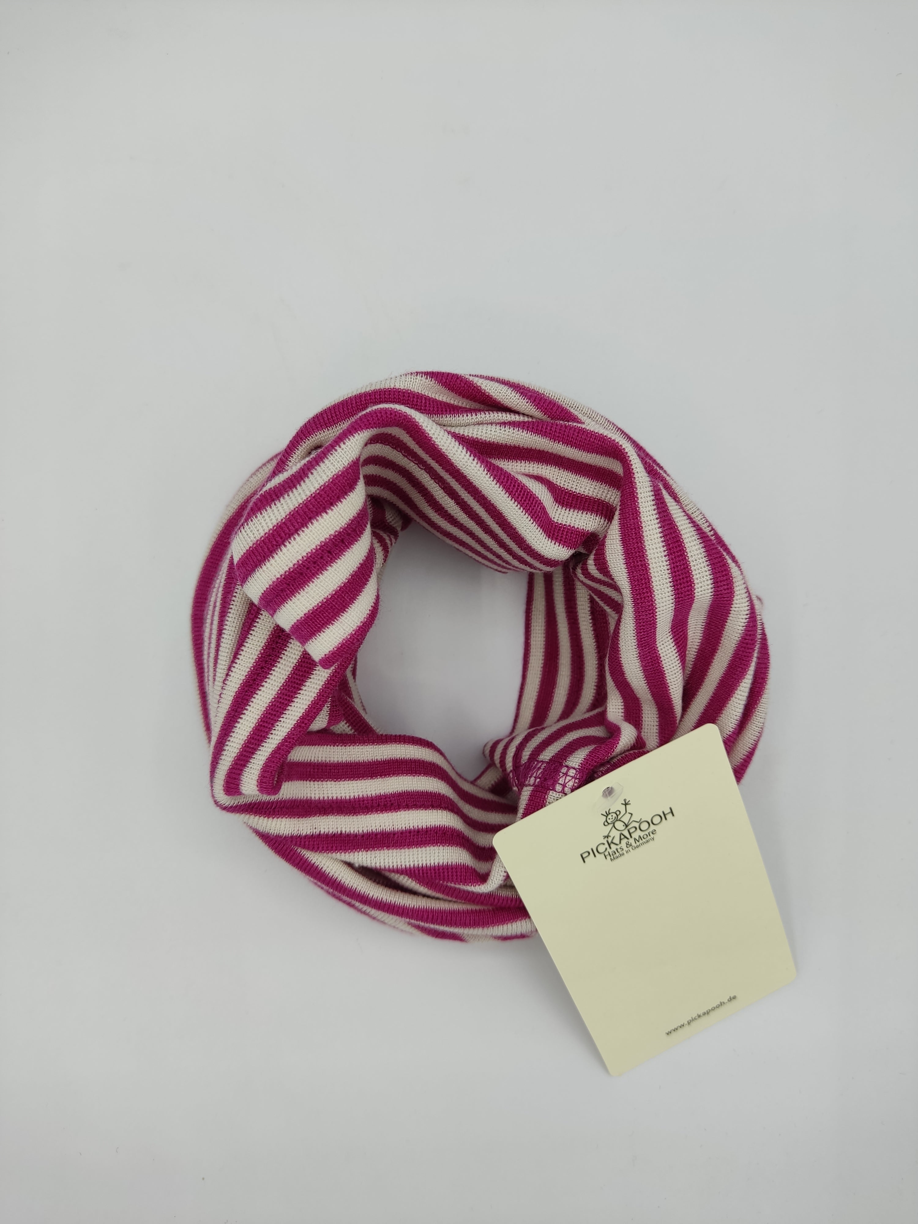 Scaldacollo in lana e seta per bambino e adulto // riga Fucsia